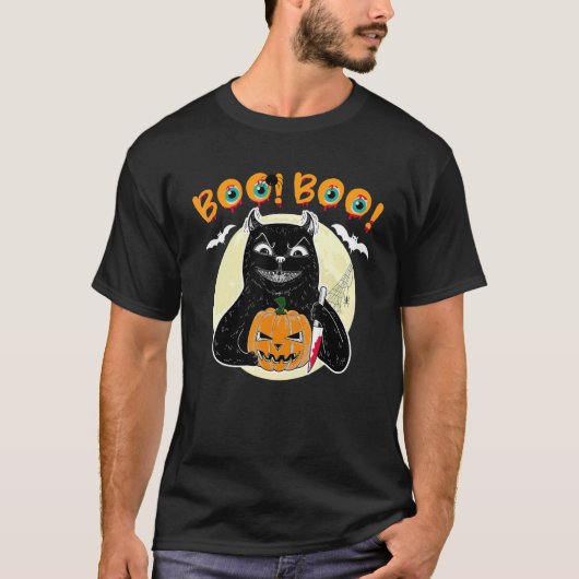 Murderous Cat With Knife T-shirt (Voorkant)