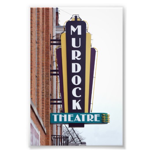 Murdock Theater Sign, Wichita, Kansas Foto Afdruk (Voorkant)