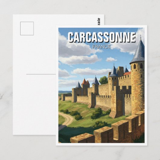 Muren van Carcassonne Frankrijk Reizen Briefkaart (Voorkant / Achterkant)