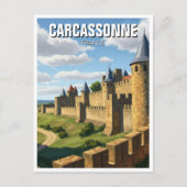 Muren van Carcassonne Frankrijk Reizen Briefkaart (Voorkant)