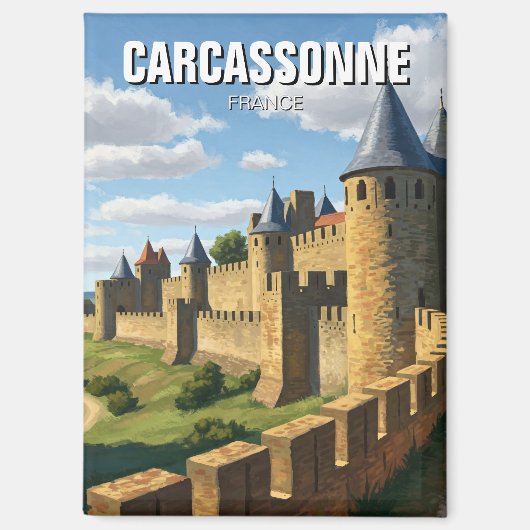 Muren van Carcassonne Frankrijk Reizen Magneet (Voorkant)