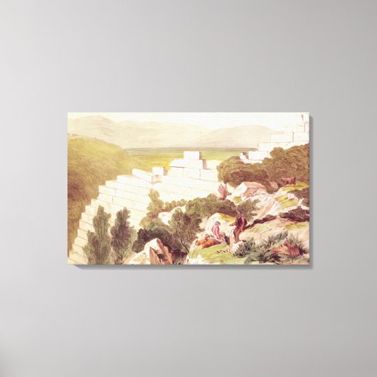 Muren van oude Samos, Cephalonia, 19de eeuw Canvas Afdruk (Voorkant)