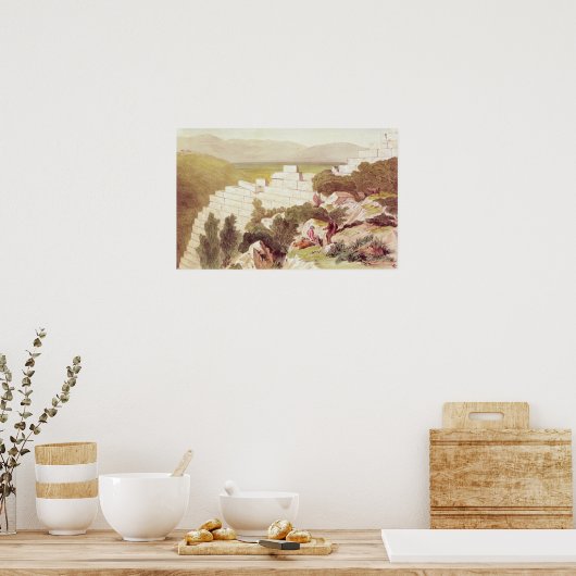 Muren van oude Samos, Cephalonia, 19de eeuw Poster (Keuken)