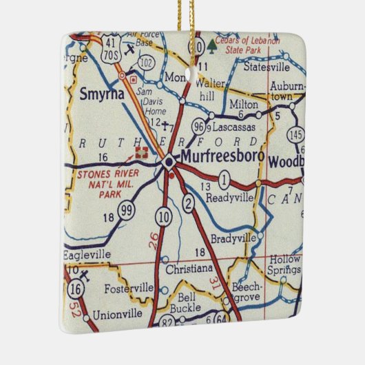 Murfreesboro kaart keramisch ornament (Rechts)