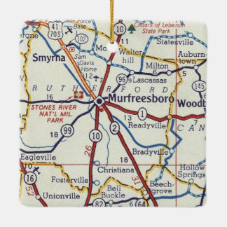 Murfreesboro kaart keramisch ornament