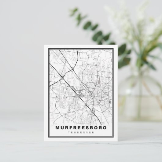 Murfreesboro Map Briefkaart (Staand voorkant)