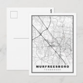 Murfreesboro Map Briefkaart (Voorkant / Achterkant)