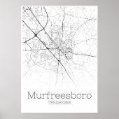 Murfreesboro Map - Tennessee - City Map Poster (Voorkant)