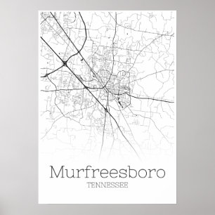 Murfreesboro Map - Tennessee - City Map Poster