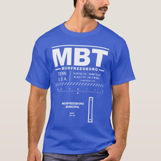 Murfreesboro Municipal Airport MBT T T-shirt (Voorkant)