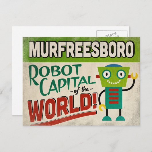 Murfreesboro Tennessee Robot - Funny  Briefkaart (Voorkant / Achterkant)