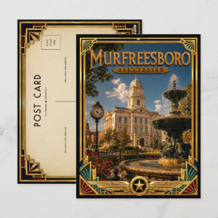 Murfreesboro Tennessee Vintage Art Deco Gouden Tij Briefkaart