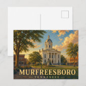 Murfreesboro Tennessee Vintage Reisposter Briefkaart (Voorkant / Achterkant)