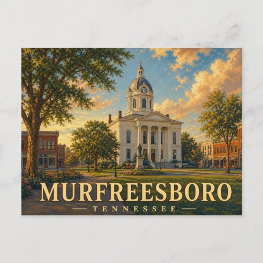 Murfreesboro Tennessee Vintage Reisposter Briefkaart (Voorkant)