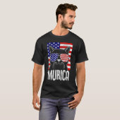 Murica 4th Of July USA Flag Distressed  Cat T-shirt (Voorkant volledig)
