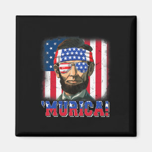 Murica Abe Lincoln 4 juli Murica Patriottisch Mij Magneet