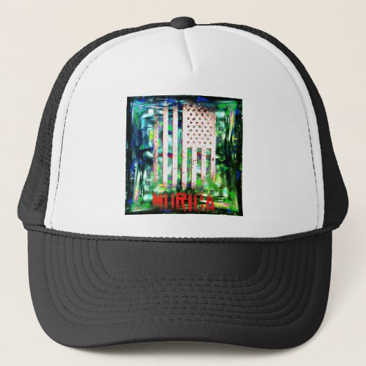 Murica Flag van de Verenigde Staten Trucker Pet (Voorkant)