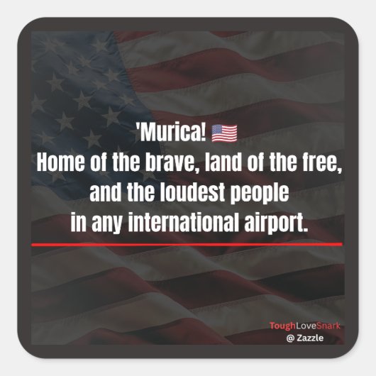 'Murica! Grappige Patriottische Sticker (Voorkant)