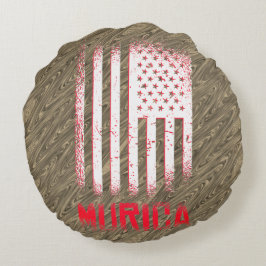 Murica Nationaal Amerikaanse Vlagontwerp Rond Kussen