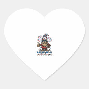 Murica Patriotische Kabouter Bier Vintage T-shirt Hart Sticker