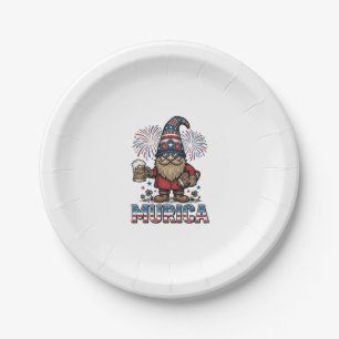 Murica Patriotische Kabouter Bier Vintage T-shirt Papieren Bordje