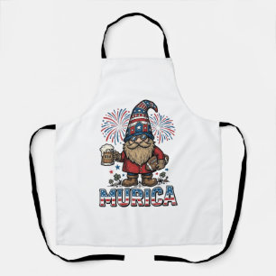Murica Patriotische Kabouter Bier Vintage T-shirt  Schort