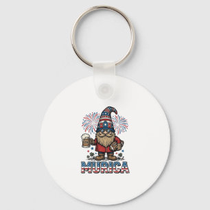 Murica Patriotische Kabouter Bier Vintage T-shirt  Sleutelhanger