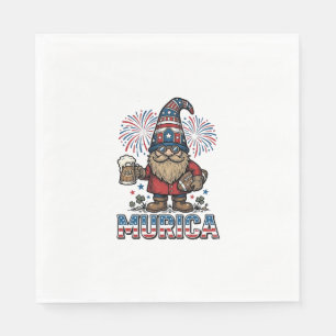 Murica Patriottische Kabouter Bier Vintage T-shirt Servet