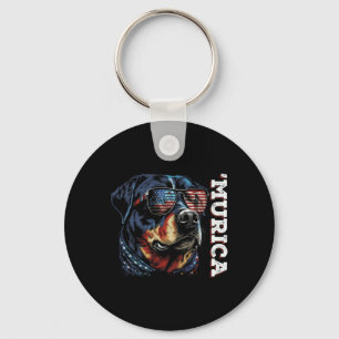 Murica Patriottische Rottweiler 4 juli hond Sleutelhanger