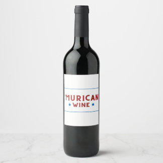 'Murican Wine (White) - 4 juli Wijnlabel Wijn Etiket