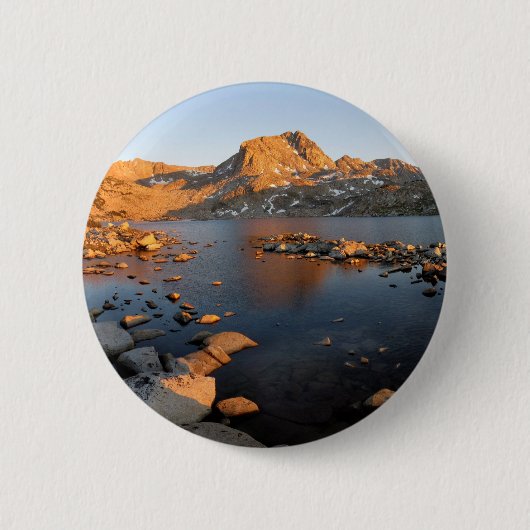 Muriel Lake Sunset nabij Piute Pass - Sierra Nevad Ronde Button 5,7 Cm (Voorkant)