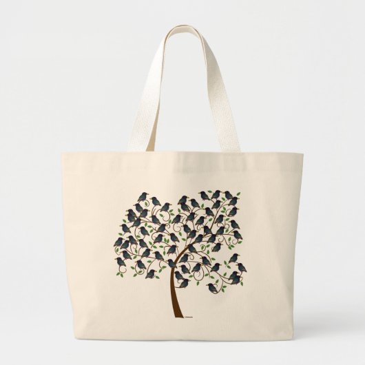 Murmuration of Starlings Grote Tote Bag (Voorkant)