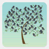 Murmuration of Starlings Vierkante Sticker (Voorkant)