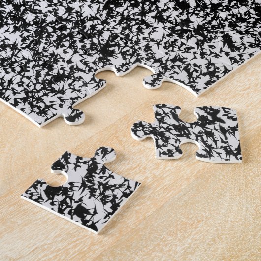 Murmurmuration Black en White Puzzle Legpuzzel (Zijkant)