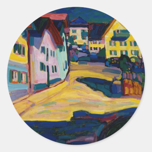 Murnau Burggrabenstrasse 1 - Wassily Kandinsky Ronde Sticker (Voorkant)