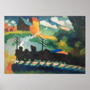 Murnau View With Railway & Castle van Wassily Kand Poster