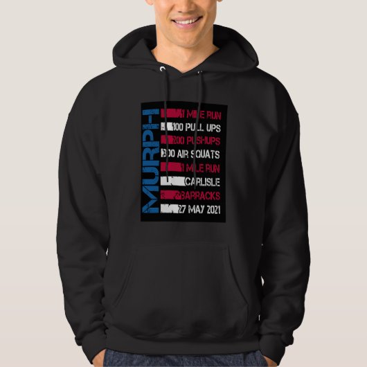 Murph 2021 American Workout Challenge Memorial Day Hoodie (Voorkant)