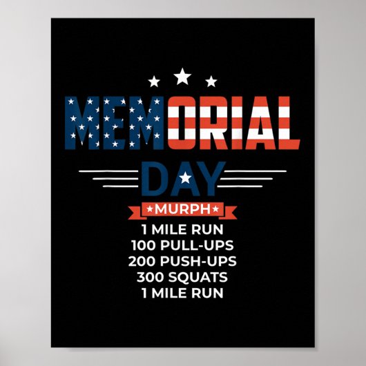 Murph 2021 Memorial Day Workout Patriotic Wod Poster (Voorkant)