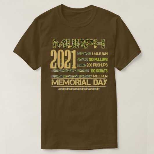 Murph 2021 Workout Challenge American Memorial Day T-shirt (Design voorkant)