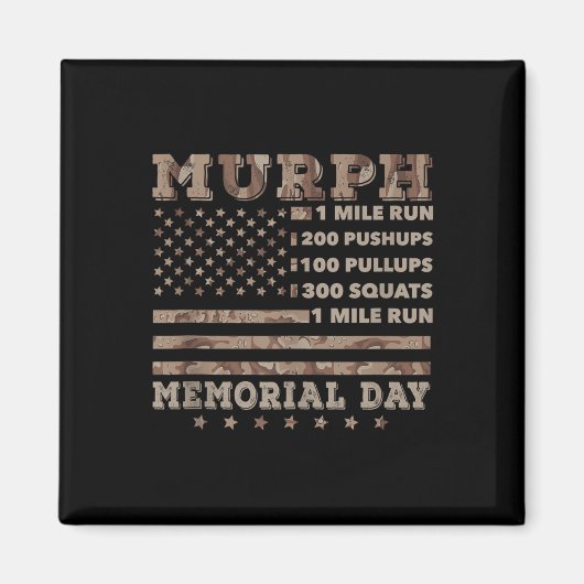 Murph 2021 Workout Challenge Amerikaans Memorial Magneet (Voorkant)