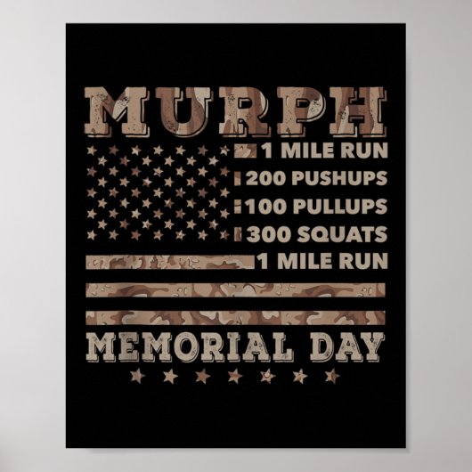 Murph 2021 Workout Challenge Amerikaanse Herdenkin Poster (Voorkant)
