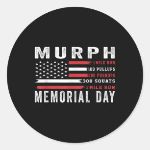 Murph Challenge American Memorial Day Workout Gym Ronde Sticker