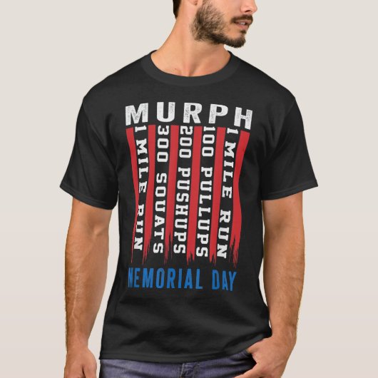 Murph Challenge American Memorial Day Workout Gym T-shirt (Voorkant)