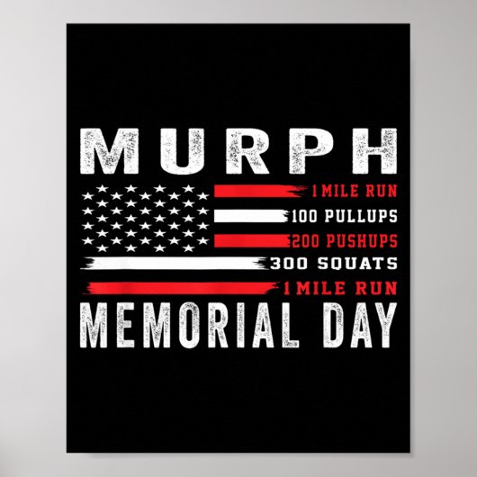 Murph challenge Amerikaanse Memorial Day workout g Poster (Voorkant)