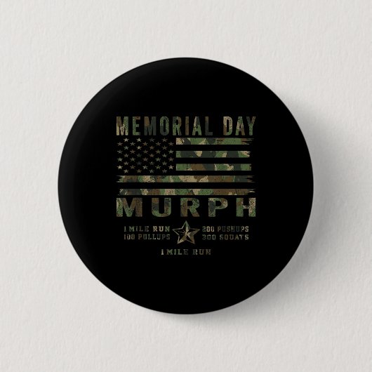 Murph Challenge Memorial Day Workout Gym Us Ronde Button 5,7 Cm (Voorkant)