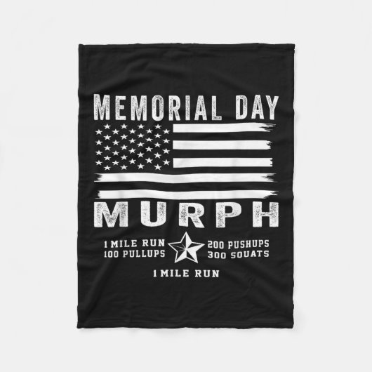 Murph Challenge Memorial Day Workout Gym US Vlag Fleece Deken (Voorkant)