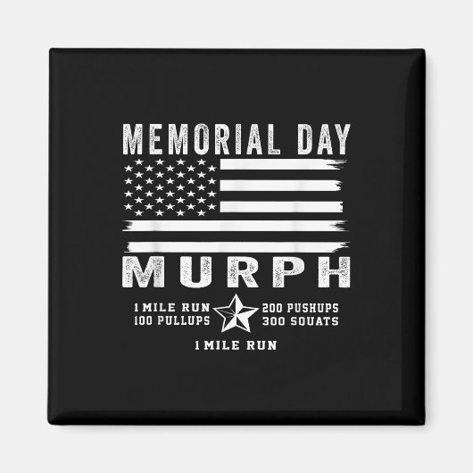 Murph Challenge Memorial Day Workout Gym US Vlag Magneet (Voorkant)