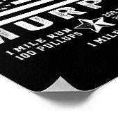 Murph Challenge Memorial Day Workout Gym US Vlag Poster (Hoek)