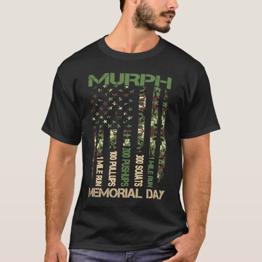 Murph Challenge  Memorial Day Workout WOD Camo Gym T-shirt (Voorkant)