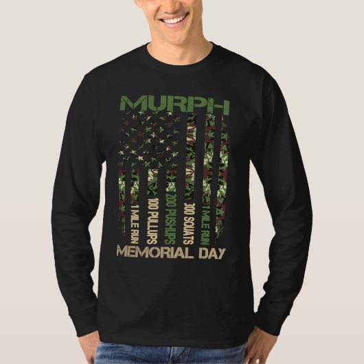 Murph Challenge  Memorial Day Workout WOD Camo Gym T-shirt (Voorkant)